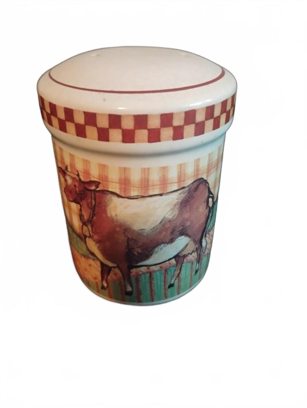 Certified International Susan Winget Cow Ceramic Salt or Pepper Shaker